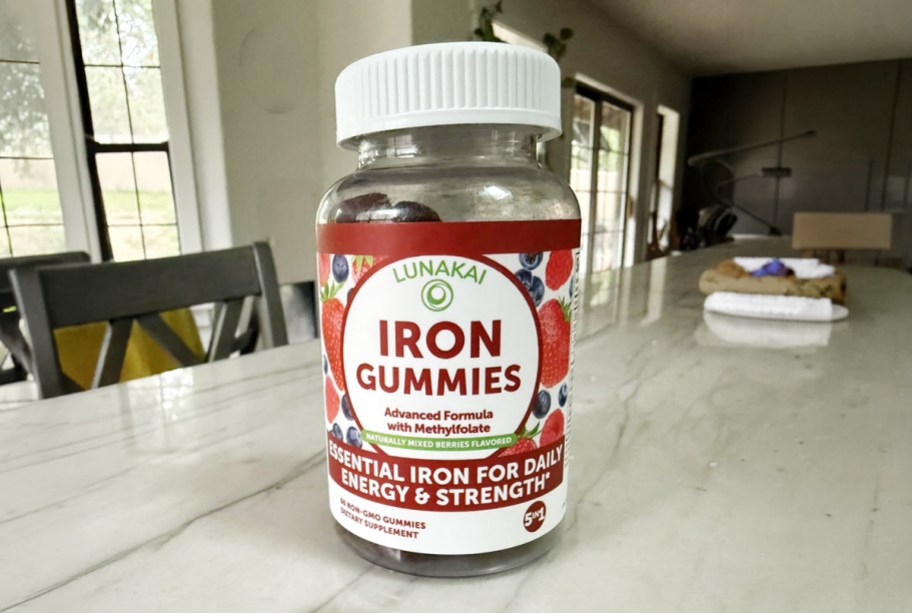 iron gummies on kitchen counter