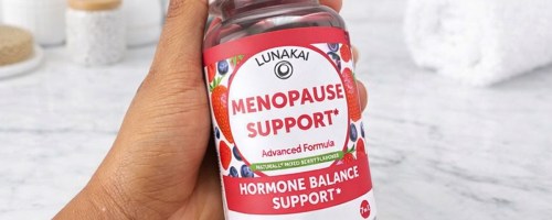 person holding bottle of lunakai gummies