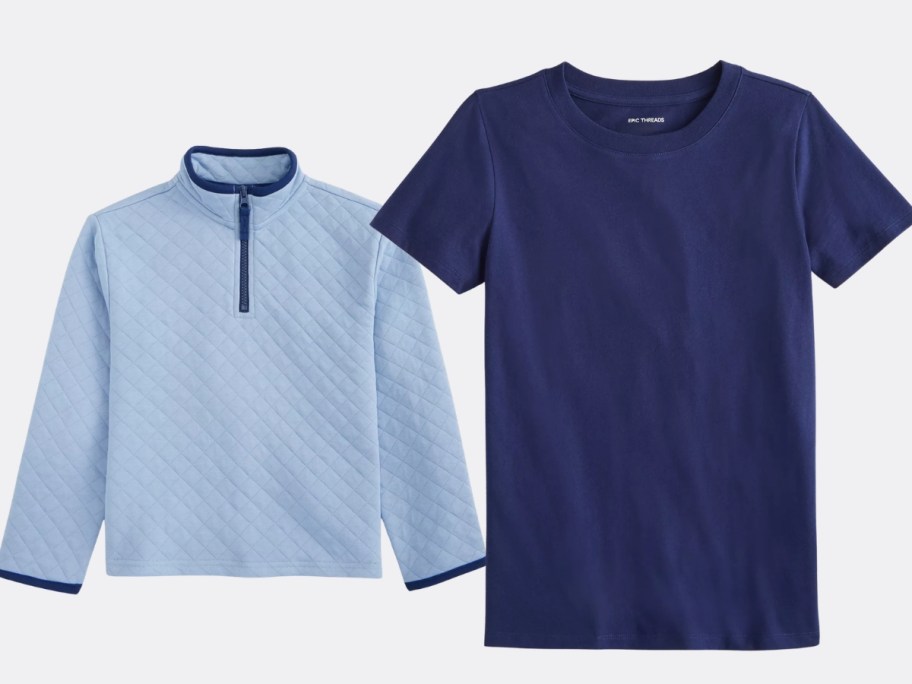 a kids pullover and a kids tee