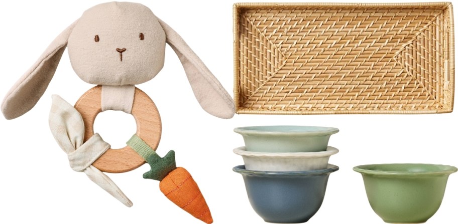 rabbit interactive tou, bathroom tray and mini bowlset