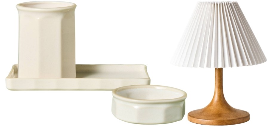 desk organizer set and mini lamp