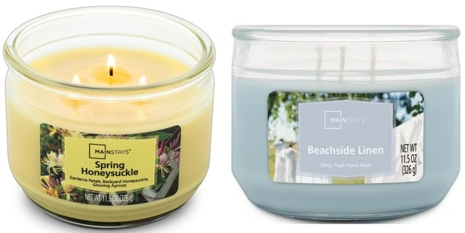 yellow and blue candles 