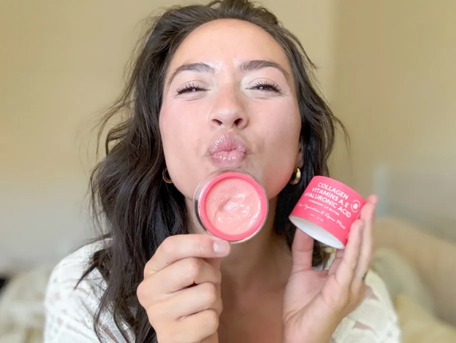 woman wearing maree lip mask