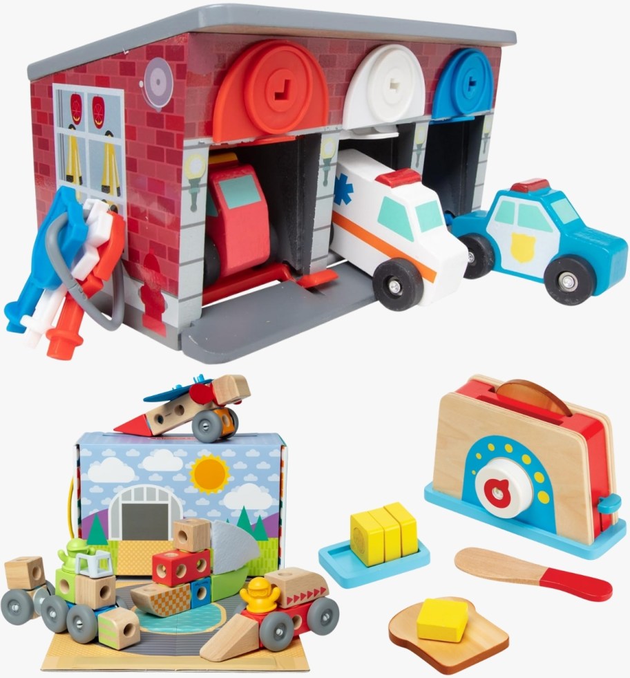 three melissa and doug playsets