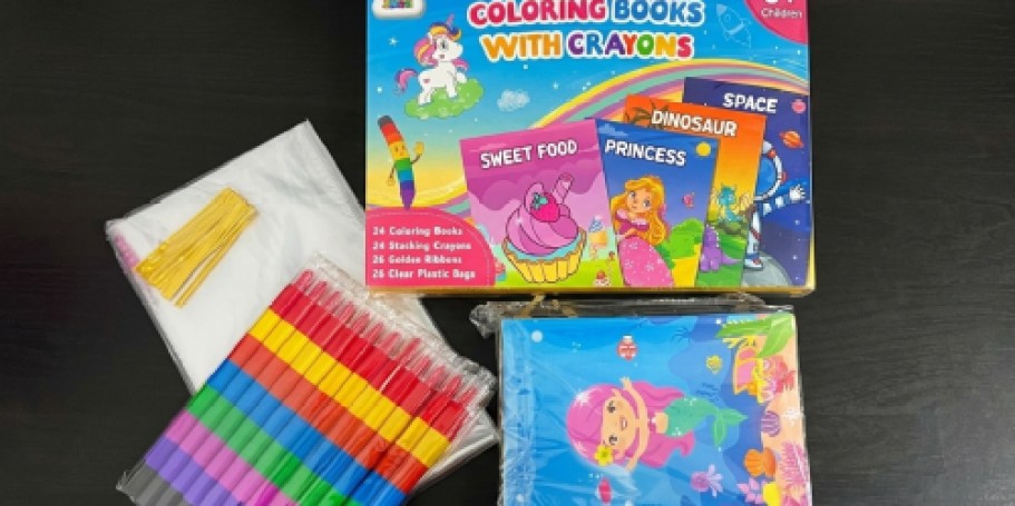 Mini Coloring Books 24-Pack Just $13.99 on Amazon (Crayons & Gift Bags Included)