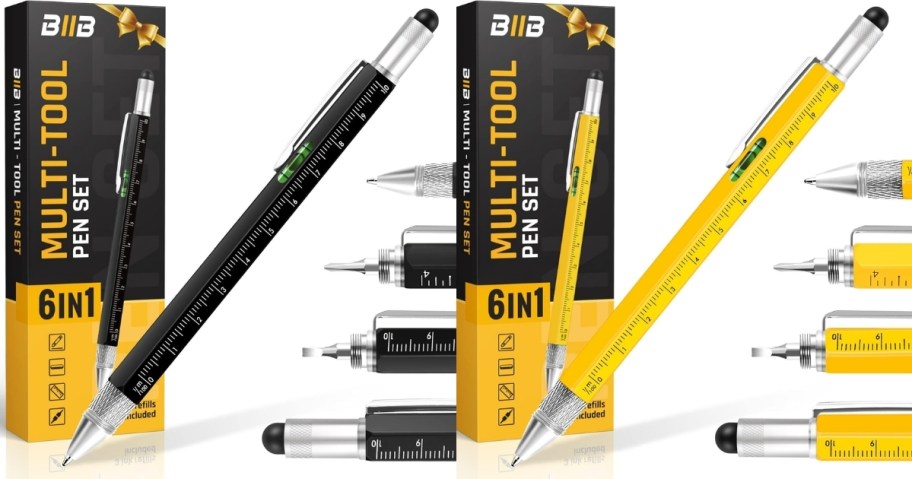 multipen tools in yellow and black