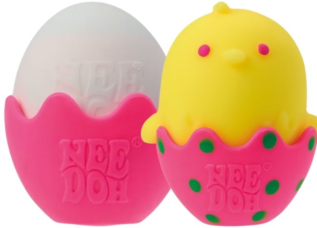 2 needoh eggs and 3 pack of flocked easter bunnies