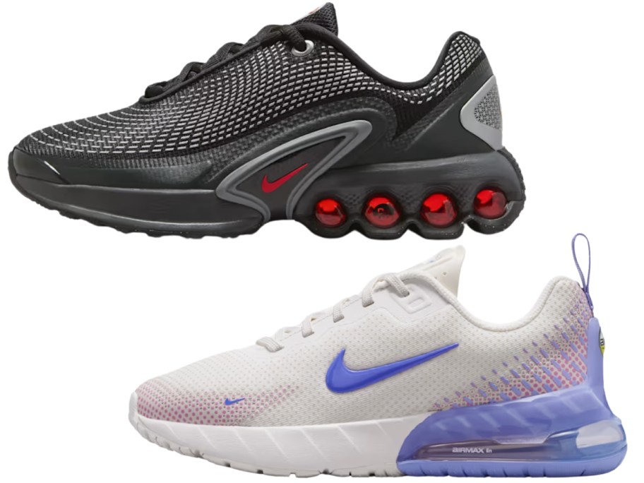 two kids Nike Air Max shoes