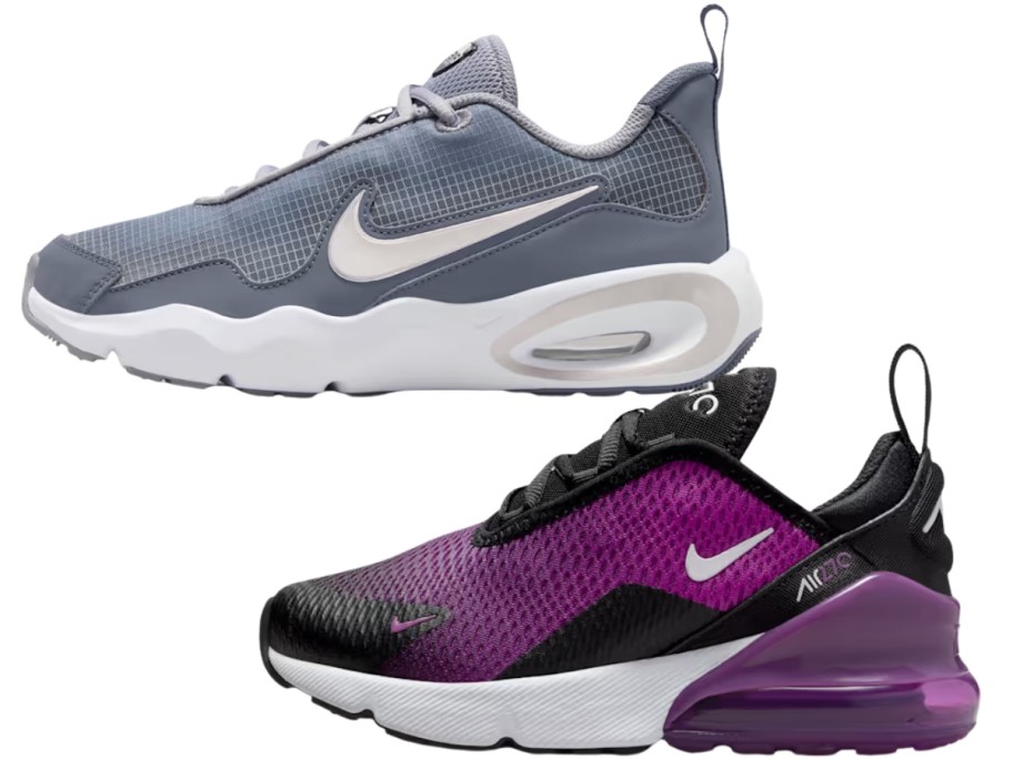 two kids Nike Air Max shoes