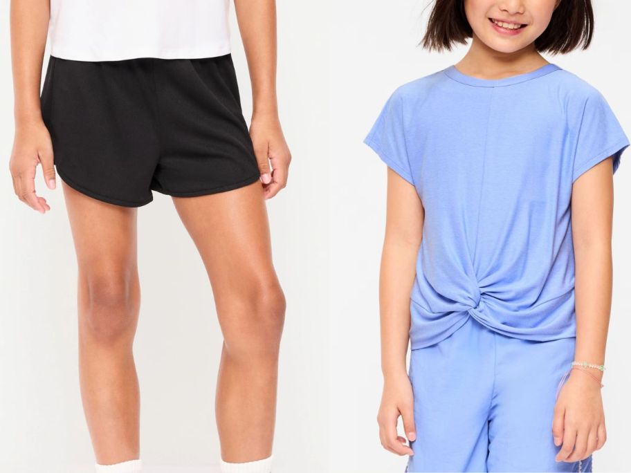 Stock images of two girls wearing old navy activewear