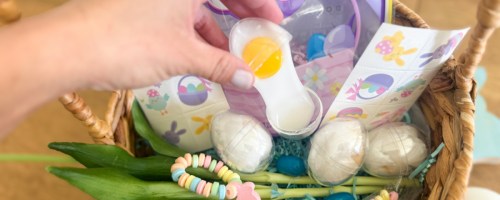 easter basket filled with items