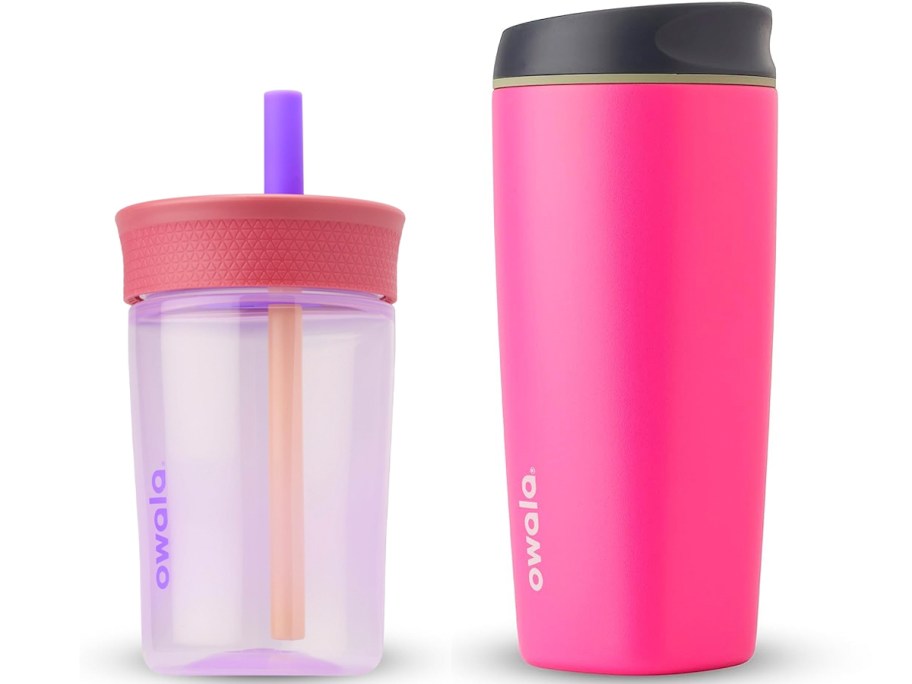 purple and pink owala cups 