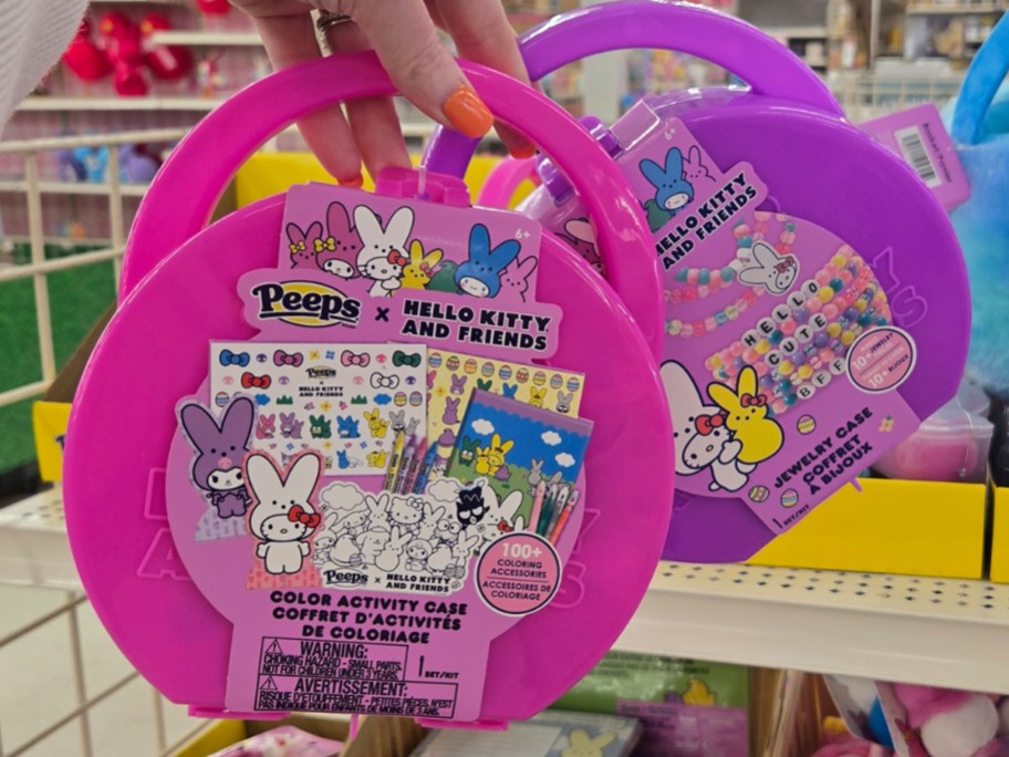 hand holding peeps activity kits