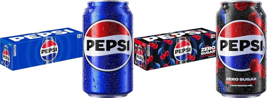 pepsi and zero sugar wild cherry pepsi 12 packs
