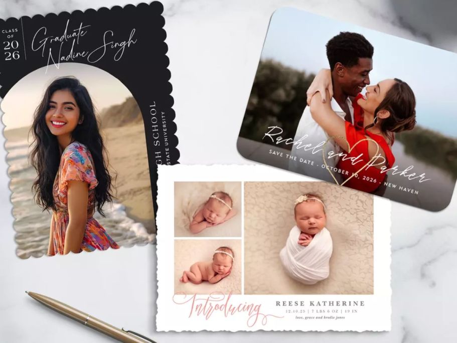 Up to 80% Off Custom Photo Cards | Perfect for Graduations, Save The Dates, & More