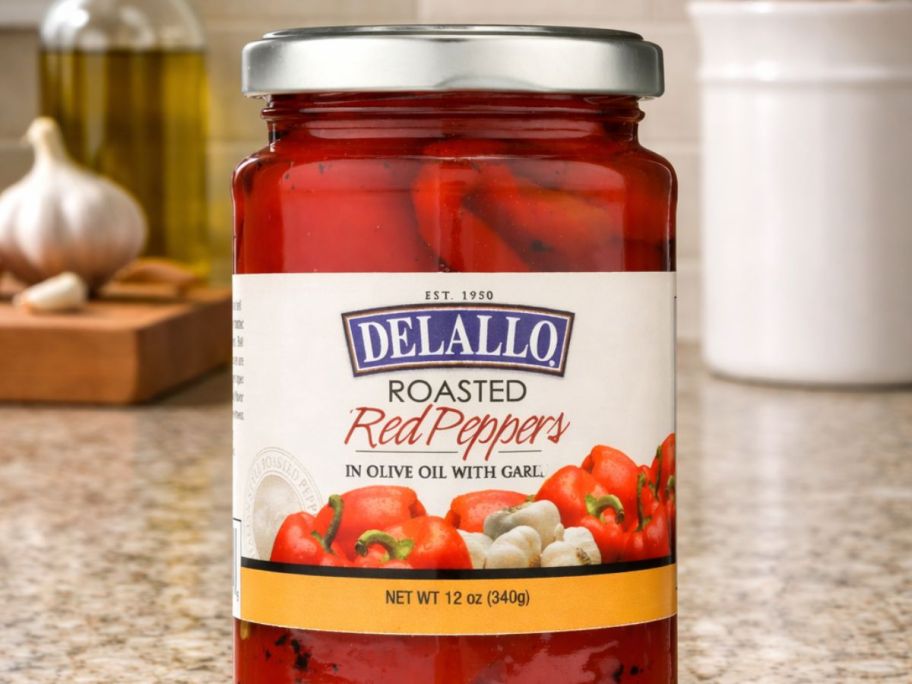 Jar of red peppers