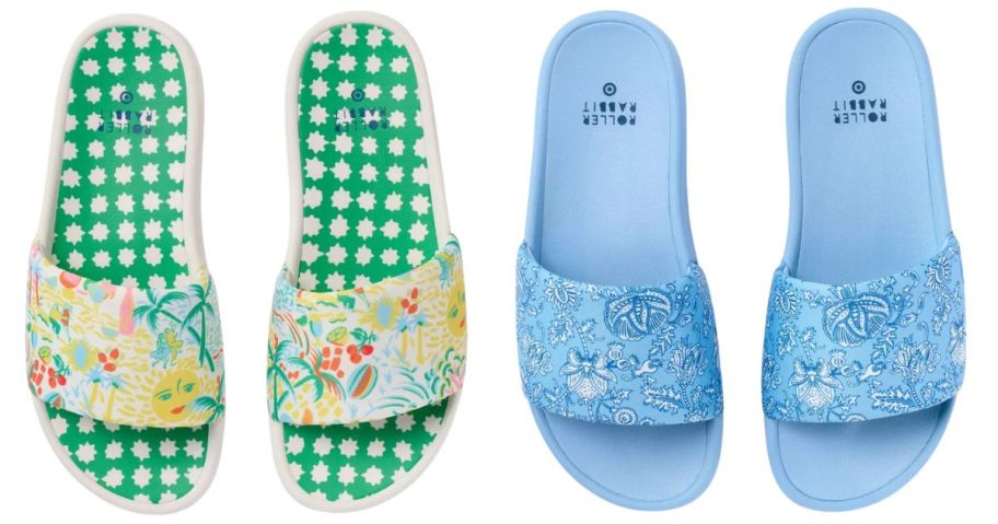 two pairs of roller rabbit x target sandals