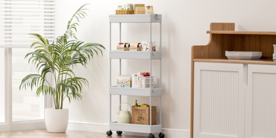 Slim 4-Tier Rolling Storage Cart Only $9.91 on Amazon (Reg. $27)