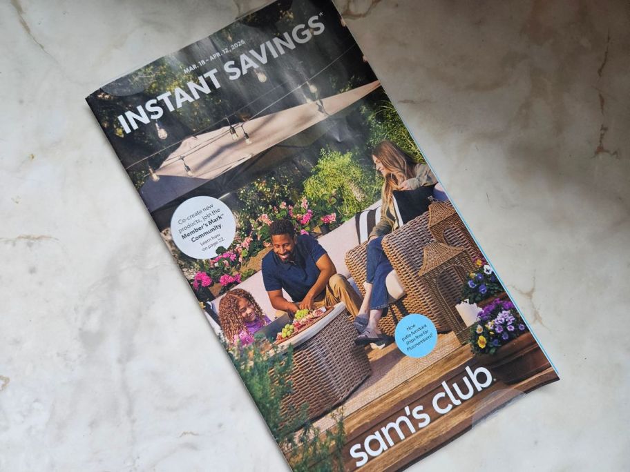 sam's club instant savings ad on counter