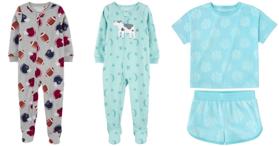 three sams club kids pajamas