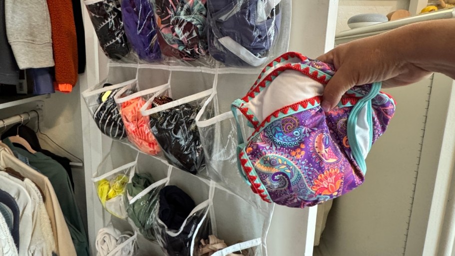 Use a Hanging Shoe Organizer for Your Swimsuits! This One is Just $9.97 on Amazon