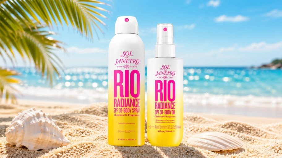 sol de janeiro radiance spf spray and oil. 