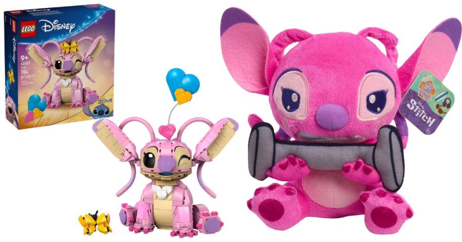 LEGO Disney Angel Lilo & Stitch and Just Play Disney That's So Stitch! Angel Plush