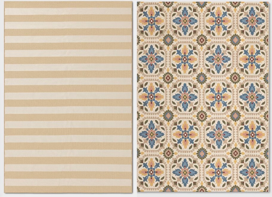 two tan area rugs 