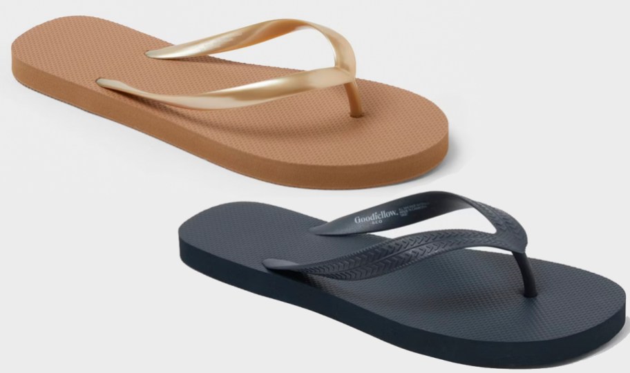 gold and black sandals