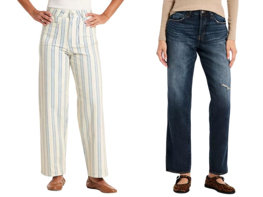 two women wearing universal thread jeans