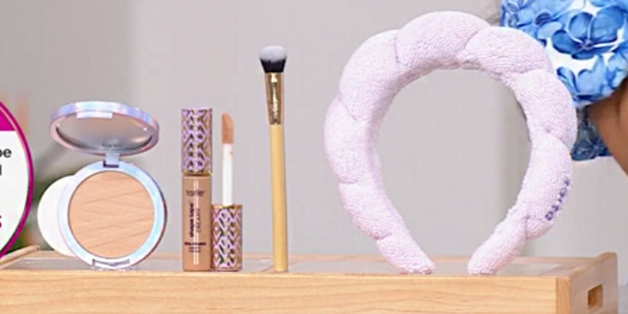 tarte makeup, brush and headband 