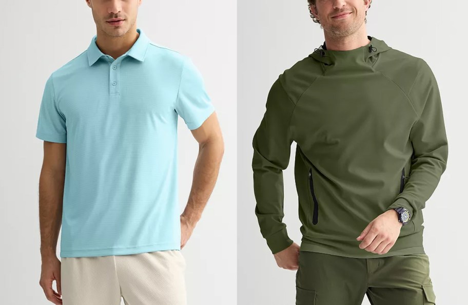 men wearing blue shirt and green jacket 