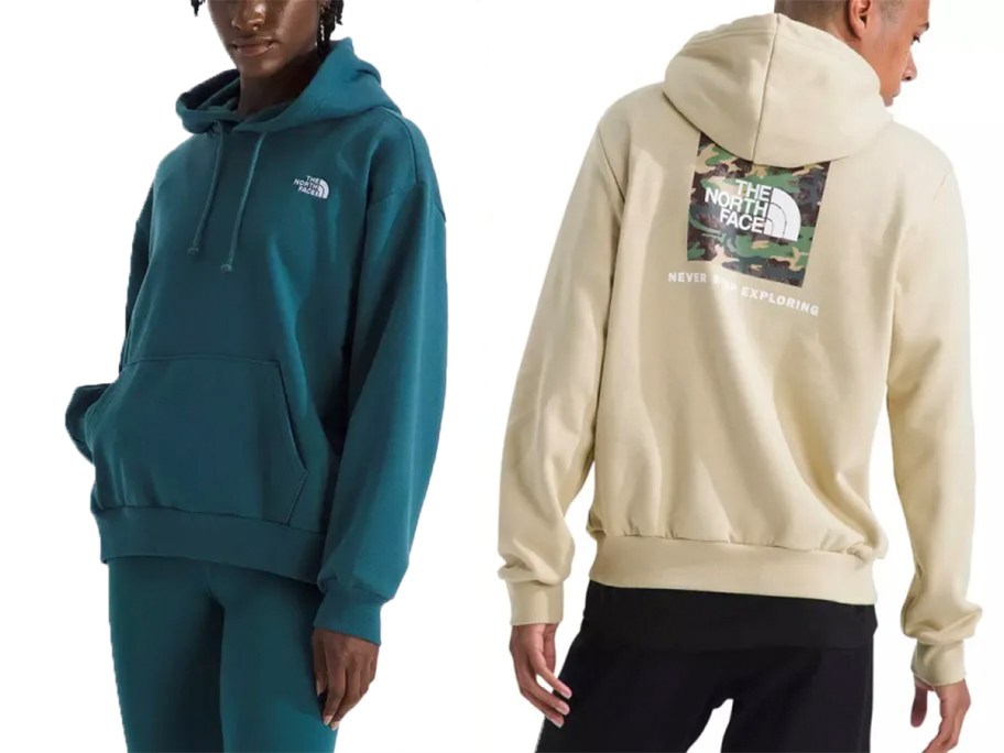 men wearing turquoise and tan jackets