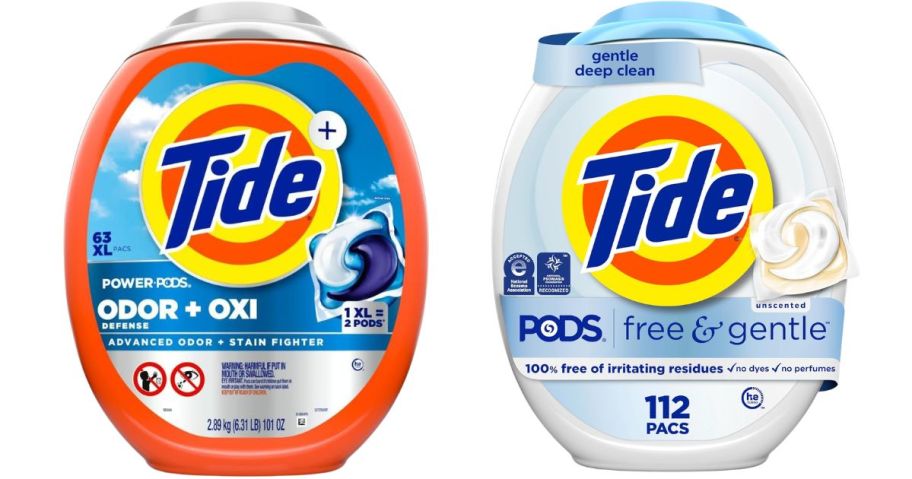 two tide detergent pod packages
