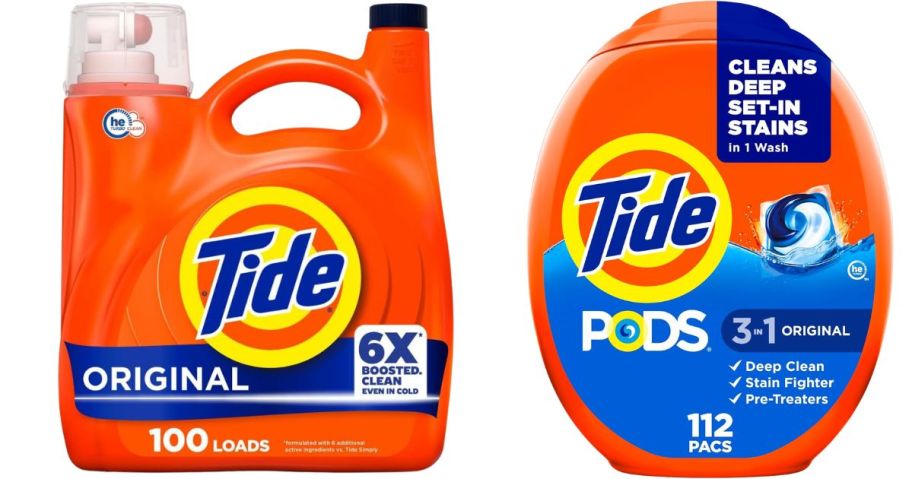 tide detergent and tide detergent pods