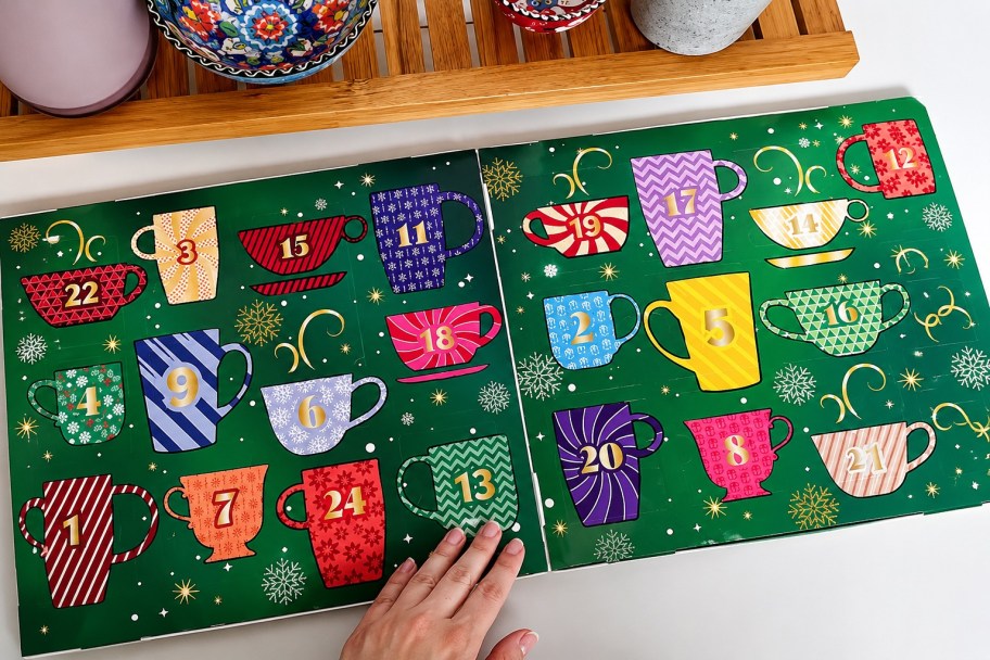 twinings tea advent calendar open on table