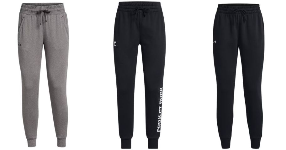 grey and black under armour womens pants