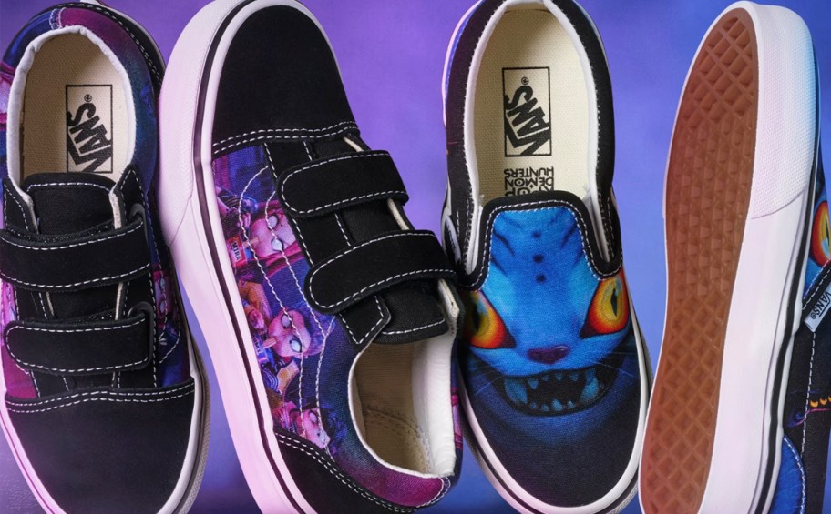 two pairs of demon hunter vans shoes 