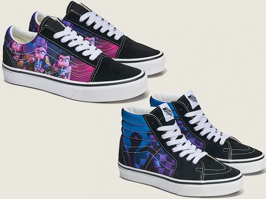 blue and purple demon hunters vans shoes 