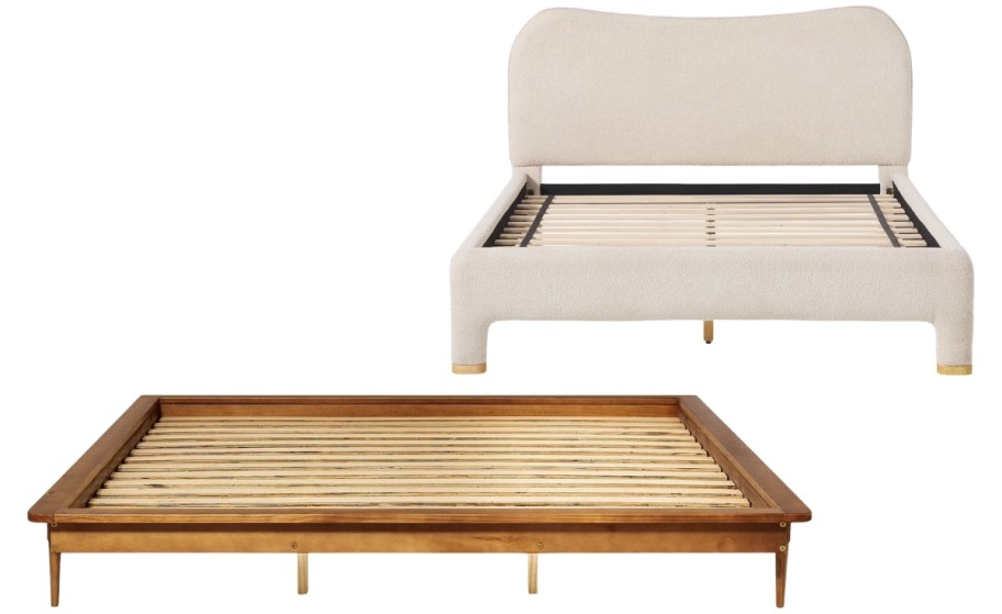 queen platform bed and upholstered bed