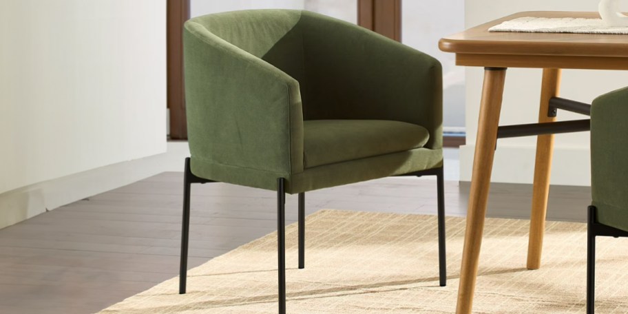 green accent chair