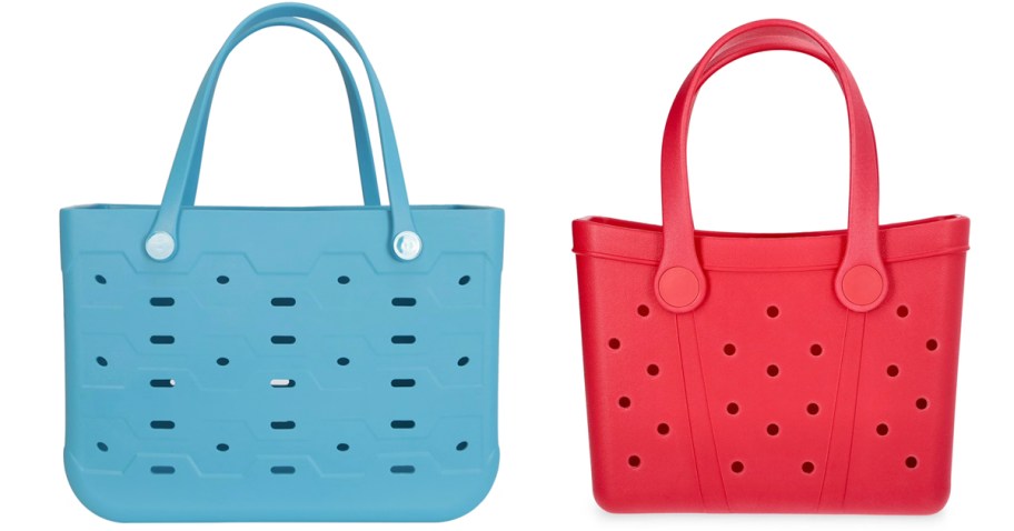 blue and red bags 
