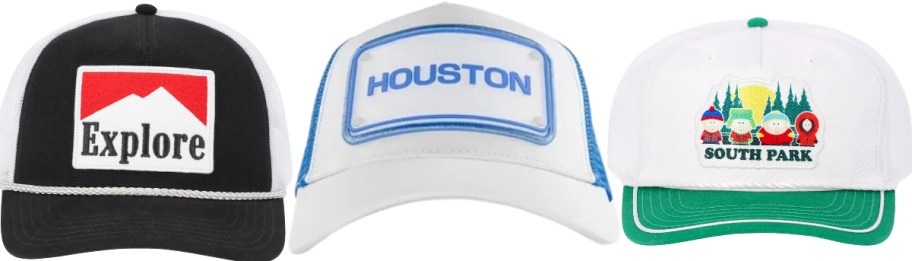 3 mens novelty caps