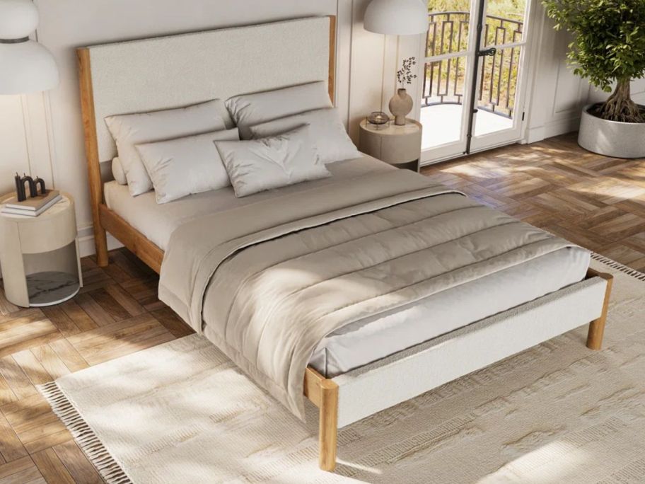 wayfair bedding with pillows on it 