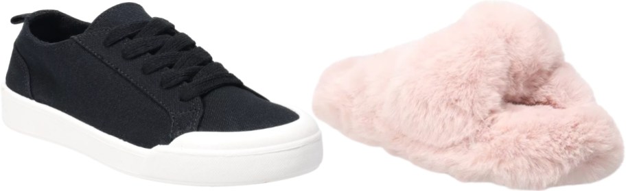 womans sneaker and slipper