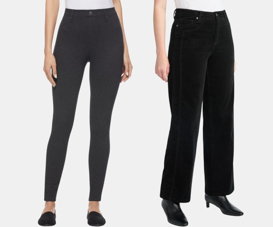 two women in two different stles of pants