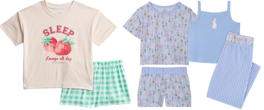 2 sets of girls pajamas