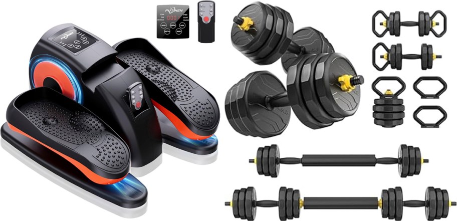 ellipitical and dumbbells set