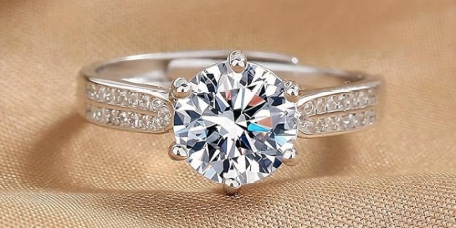 18K Gold-Plated Moissanite Engagement Ring Just $19.99 Shipped on Amazon (Reg. $40)