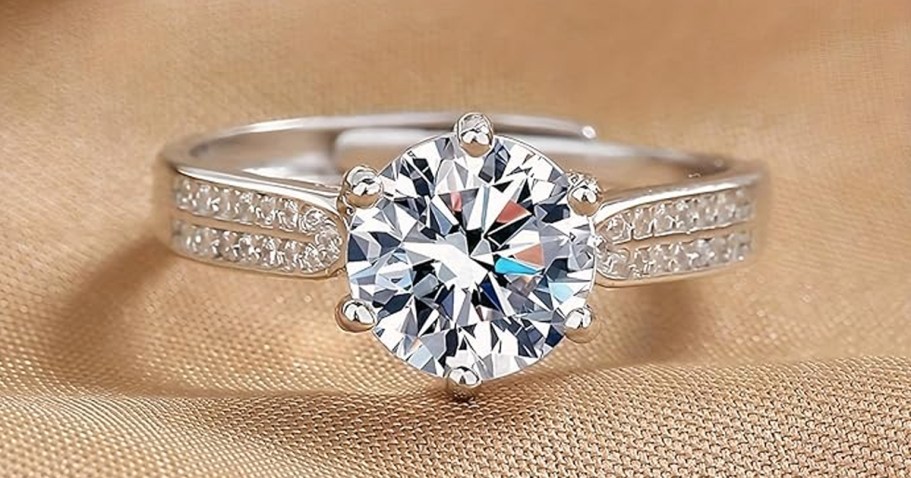 18K Gold-Plated Moissanite Engagement Ring Just $19.99 Shipped on Amazon (Reg. $40)
